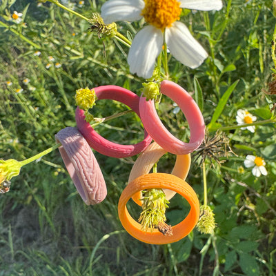 Anillos de silicona – Paquete de 5 SPRING, Estampado de árbol – Mujer, Multicolor, Dersa