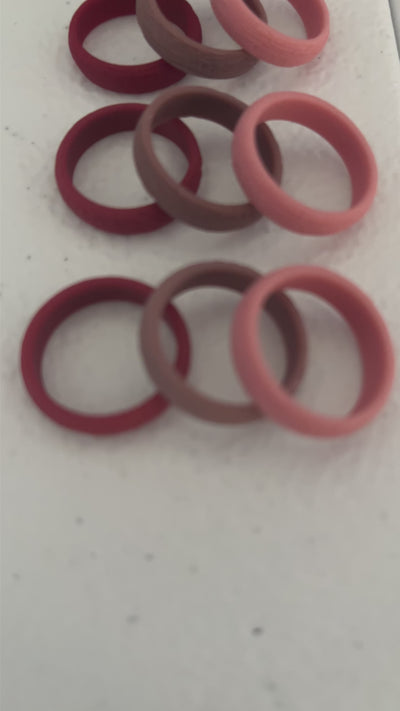 Anillos de silicona (paquete de 3) Madera, diseño de árbol, para mujer, multicolor, Dersa