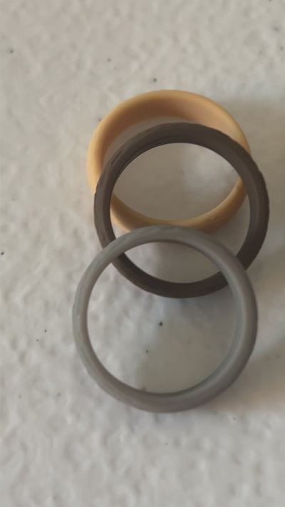 Anillos de silicona – Pack de 3 ARENA, Estampado de árbol – Mujer, Multicolor, Dersa