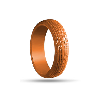 Silicone Rings – Single ORANGE, Tree Pattern – Women, Dersa