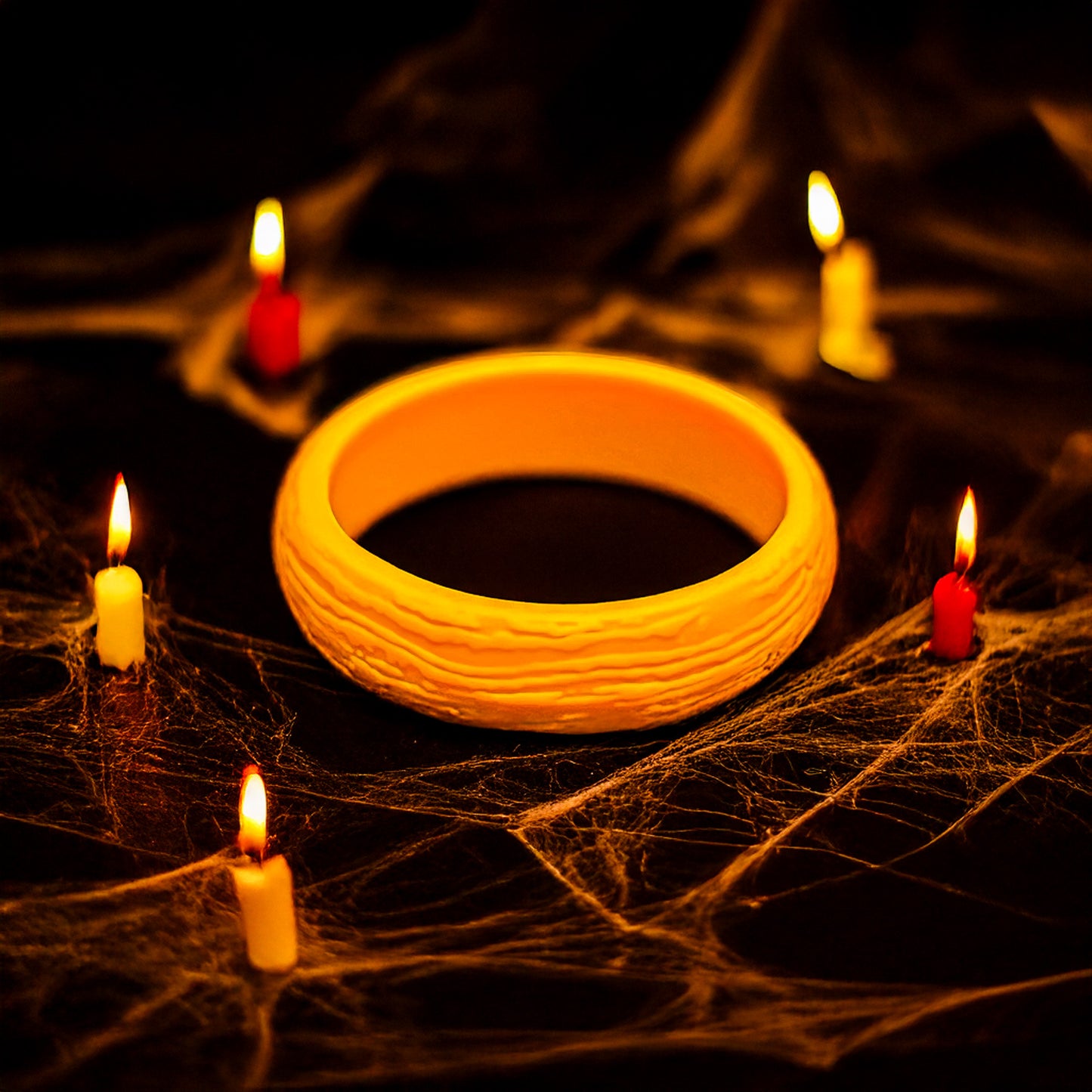 Silicone Rings – Single ORANGE, Tree Pattern – Women, Dersa