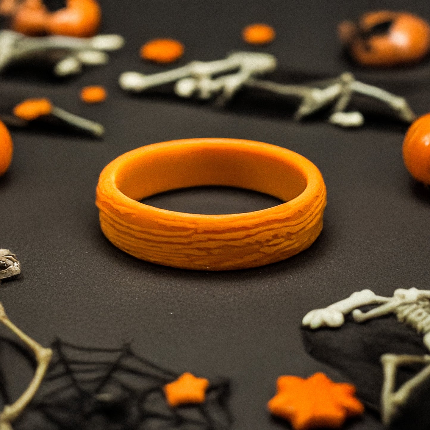 Silicone Rings – Single ORANGE, Tree Pattern – Women, Dersa