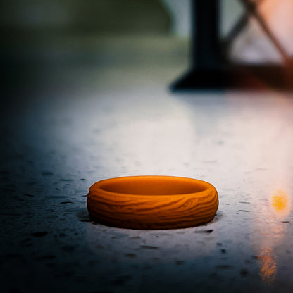Amber orange silicone ring product detail shot