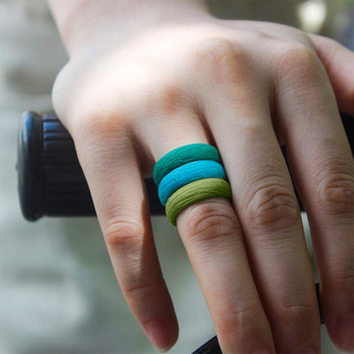 Silicone Rings – 3 Pack JUNGLE, Tree Pattern – Women, Multicolor, Dersa
