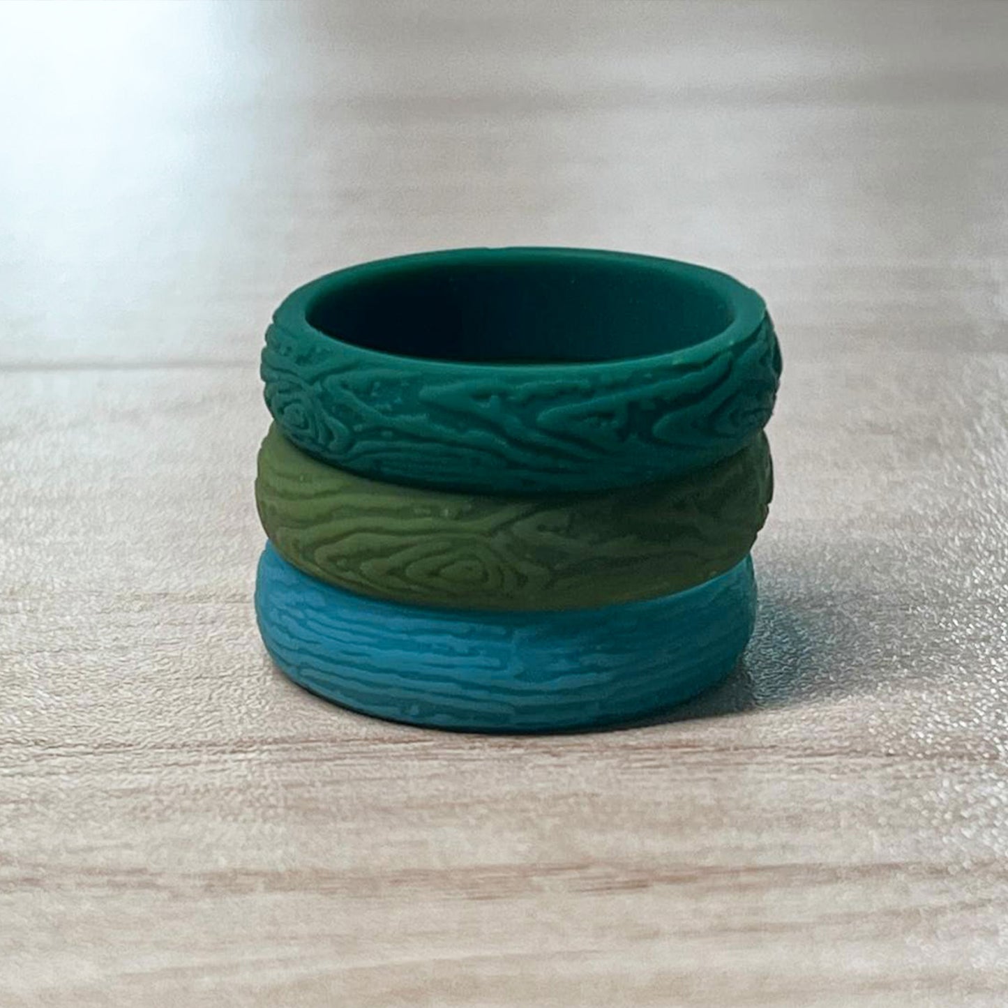 Silicone Rings – 3 Pack JUNGLE, Tree Pattern – Women, Multicolor, Dersa