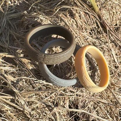 Sand pattern silicone rings close-up texture