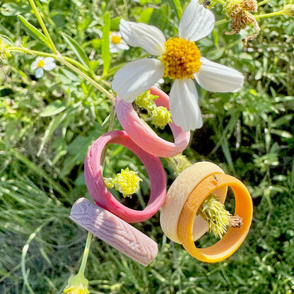 Spring color silicone rings displayed together