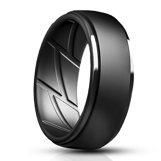 Charcoal Black Silicone Rings, Breathable and Ergonomic