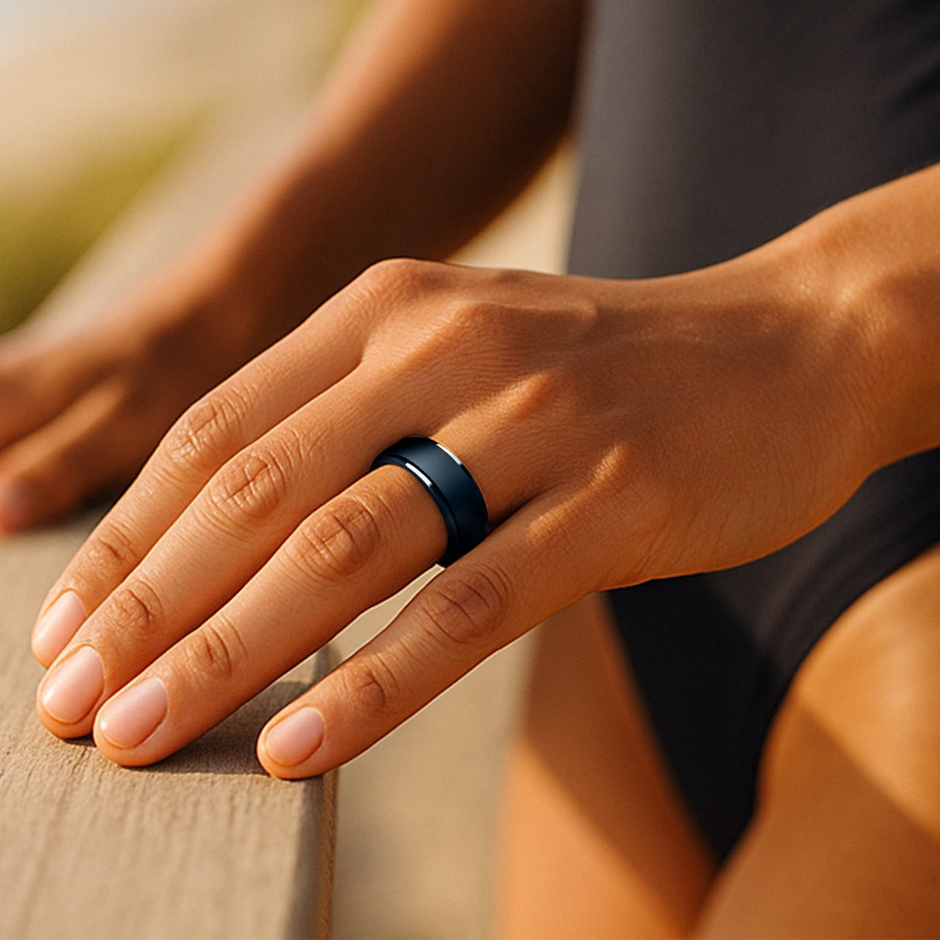 Comfortable hypoallergenic silicone ring for everyday wear