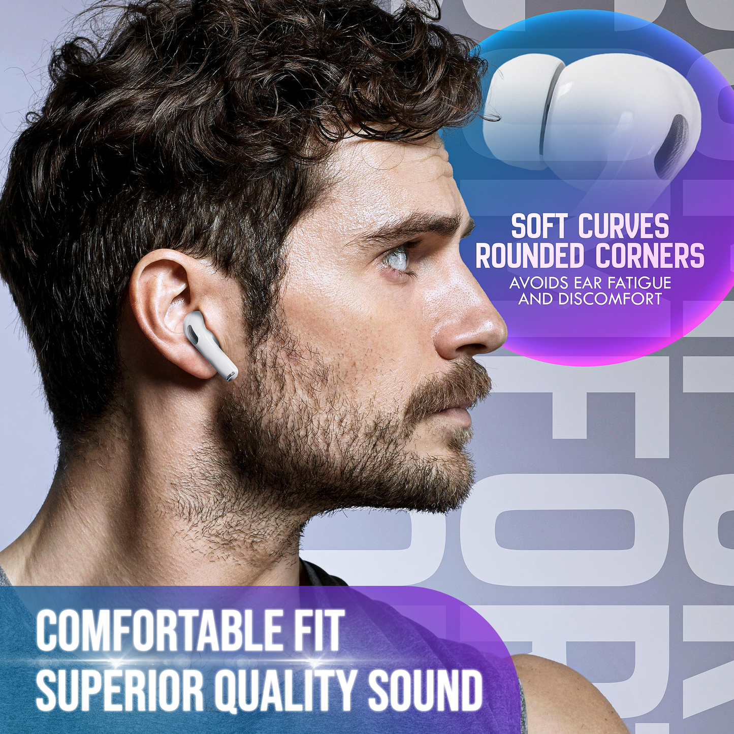 Wireless Earbuds Touch Screen – Bluetooth Noise Cancelling In-Ear Headphones with Mic & Waterproof Sport Design