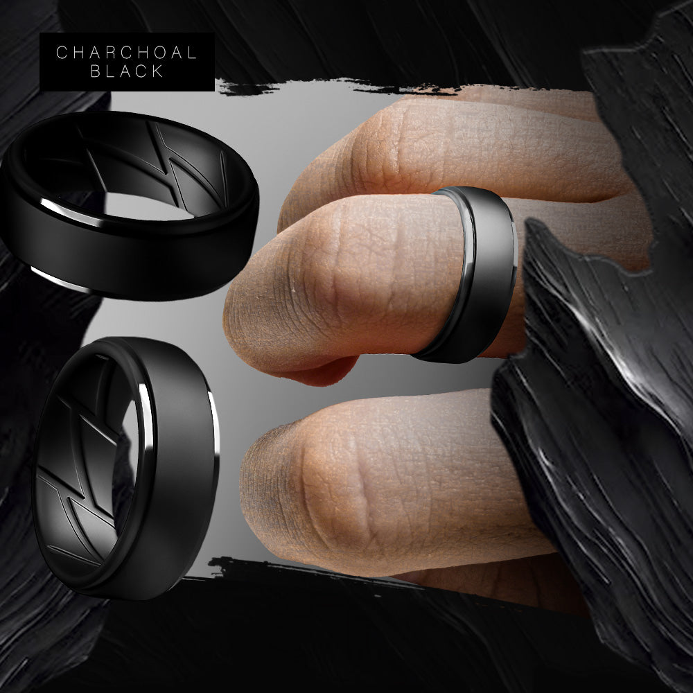 Hands putting on ergonomic silicone rings – flexible, safe, and easy to wear