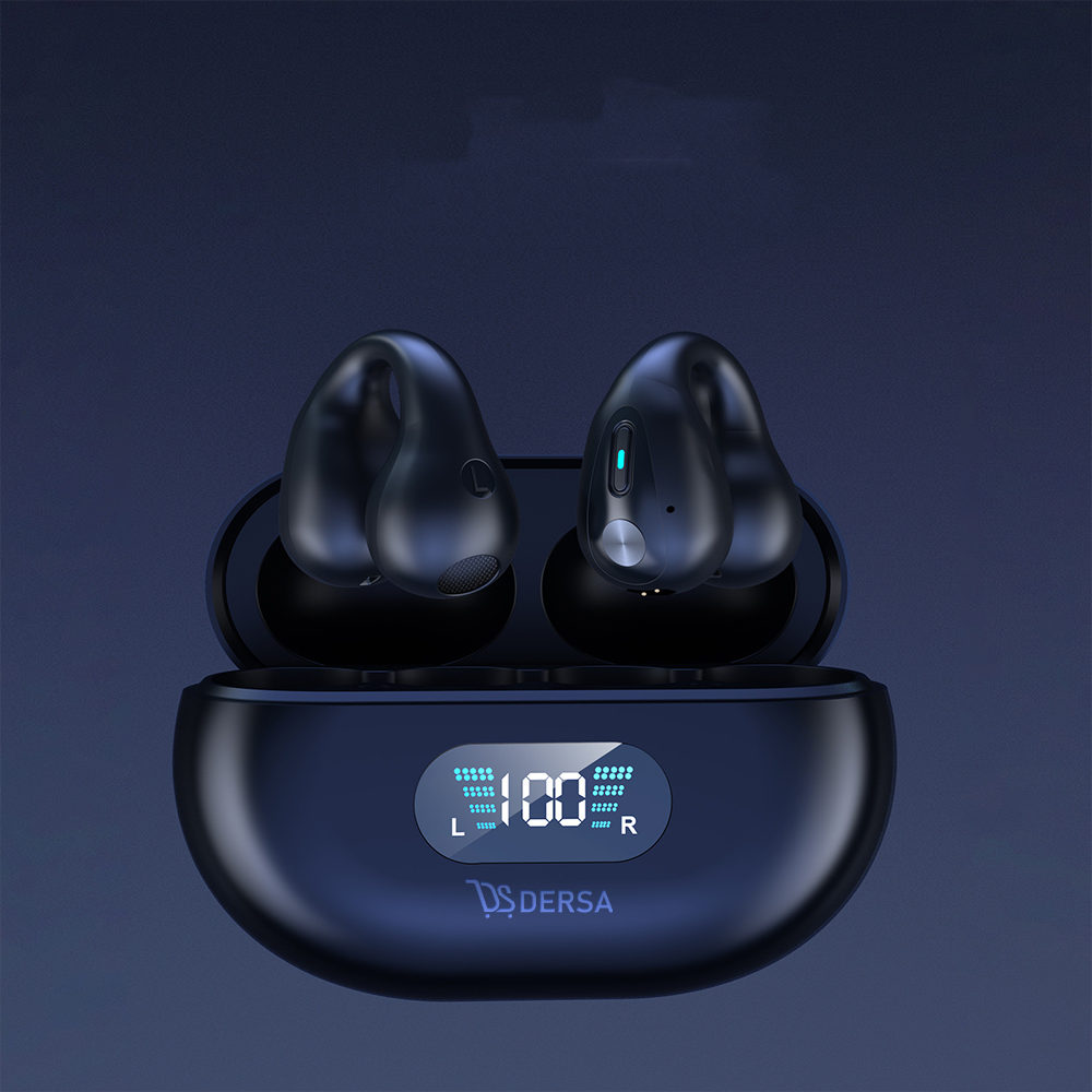 Bone Conduction Headphones Tws Earbuds Ear Clip Bluetooth 5.3 Touch Wireless Earphone In-Ear Bass Hifi Sports Headset