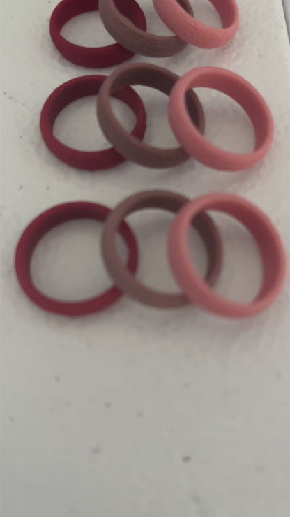 Wood 3 Silicone Rings