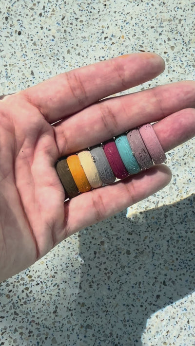 Silicone Rings – 5 Pack OCEAN, Tree Pattern – Women, Multicolor, Dersa