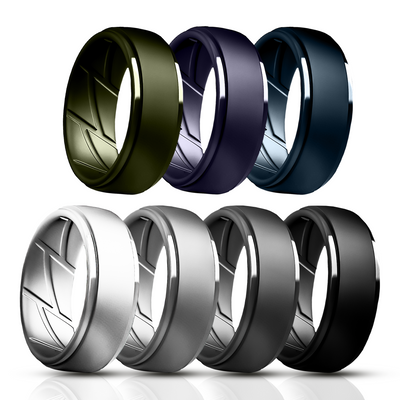 Set of 7 colorful silicone rings – durable, hypoallergenic and perfect for everyday use
