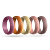 Silicone Rings – 5 Pack SPRING, Tree Pattern – Women, Multicolor, Dersa